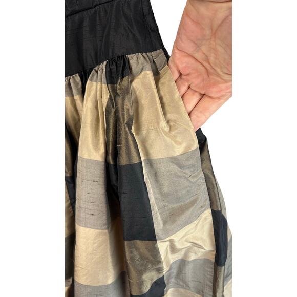 Valentino Boutique 1980’s Silk Taffeta Plaid Dress Black Bodice Women’s SZ 6 - Picture 5 of 16